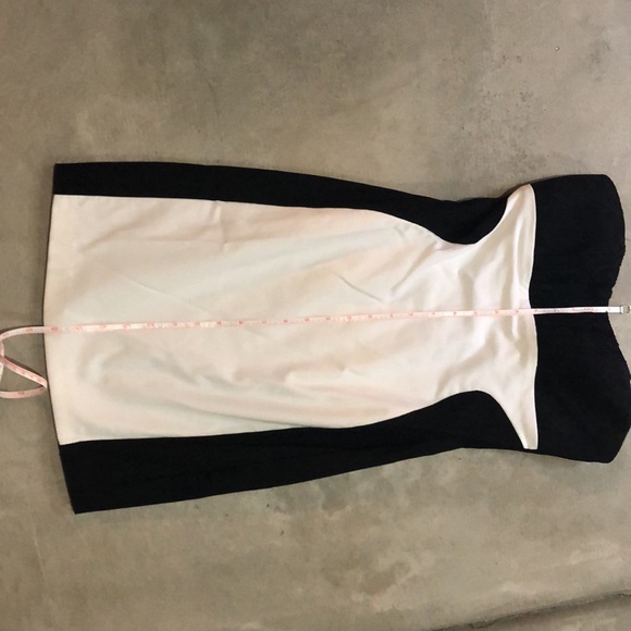 Black and White Tight Strapless Cocktail Dress - Picture 6 of 10